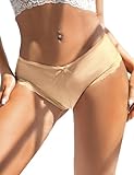 sunshinelady Damen Höschen String Tanga Spitze Unterwäsche Damen Dessous Sexy Slips Hipster Atmungsaktiv Weich Bequem Sexy Panty Frauen Unterhose Reizwäsche Cut Out Beige 3XL-4XL