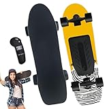 pealiritansemen Elektro-Skateboard Mit Fernbedienung – 4 Einstellbare Geschwindigkeiten, Wiederaufladbares Komplett-Skateboard Für Anfänger, 7-Lagiges Ahornholz, 150 kg Tragkraft, 26 Km Reichweite,F