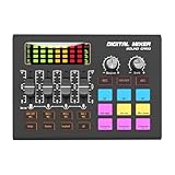 AUBEST DJ-Mixer, SX10 Soundkarte Professionelle Bluetooth-Kompatibel Studio Rekord for Telefon PC Mischpult Verstärker Live Musik Mixer