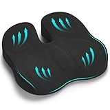 Juspota Orthopädisches Sitzkissen, Ergonomisches Sitzkissen Bürostuhl, Steissbeinkissen Entlastung, Komfortabel Kissen Stuhl, Stress Abbauen Stuhlkissen Sitzpolster für Auto Büro - Schwarz