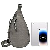 Herren Brusttasche – Hartschalen-Tragetasche, wasserdichter Anti-Sprung-Ständer, verstellbare Riemen, packen Sie Ihre Brust, mehrere Taschen, tragbare modische Kuriertasche, grau, Consulte la