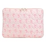 AZURAOKEY Puffy Laptop Hülle Hülle niedliche Bogen Grafik tragen Laptop-Tasche Coquette Preppy Laptop Hülse Hülle Kawaii Bogenpolster Koffer Beutel Geschenk for Frauenrosa m m