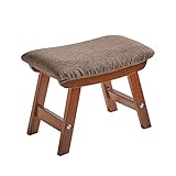 Aibiju Fußhocker, Hocker aus Holz, Stapelhocker aus Holz mit Antirutschmatte, gepolstertem Wechselschuhhocker Stapelhocker, für Küche, Wohnzimmer, (Braunes Bein + braune Kissen), YD-1359