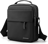 Grillix Umhängetasche Herren 20x25x9 cm, Nylon Wasserdicht Schultertasche Herren, Mehrere Fächer, 4 Taschen, Mit versteckten Taschen, Geeignet Für Arbeit und Geschäftliche Anlässe, Schwarz