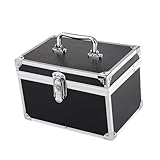 LeeQinersw Makeup Case Organizer Aluminium mit Wasserabweisendem Material Und Praktischem Verschluss für Kosmetik Pediküre Schmuck Maniküre für Frauen Mädchen, Schwarz
