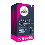 Veet Expert – Set mit 80 Kaltwachsstreifen – Körper & Beine – trockene Haut