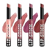 Lippenstift-Set,Feuchtigkeitsspendender Langhaftender Lipgloss | 4-fach Feuchtigkeitsspendender Leichter Gloss Für Dates Feste Hochzeiten Outdoor-Events Tageslange Tragekomfort Wasserdichte Deckung