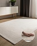 benuta Basic Baumwollteppich Ron - 100% Baumwolle - Rechteckig & im Style: Uni, Minimalistisch, Natural Living - Pflegeleicht für Wohnzimmer Schlafzimmer, Cream, 60x120 cm