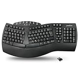 Perixx PERIBOARD-612 Ergonomische Kabellose Tastatur, Geteiltes Tastenfeld mit Dual Modus 2.4G oder Bluetooth, Kompatibel mit Windows 10 und Mac OS X, Schwarz, QWERTZ Deutsches Layout