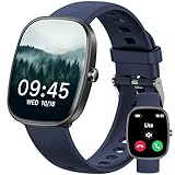 Smartwatch Damen Herren mit Telefonfunktion/Blutdruckmessung/Schlaftracker/Herzfrequenz/SpO2/Schrittzähler, 120+ Sportmodus,Wettervorhersage,IP68 Wasserdicht, 1,83'' HD Fitness Tracker für iOS Android