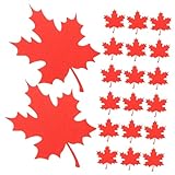 Angoily 20 Stück glitzernde Ahornblätter papierschere decoupage abpauspapier Ahornblätter Ornament Herbst Blätter fallen klein Papierausschnitte basteln Thanksgiving-Papierahornblätter rot