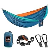 Anortrek Outdoor Hängematte 2 Personen 300x200 cm [249kg Tragkraft] Ultraleicht – Camping-Zubehör mit Baumgurten, Atmungsaktive Nylon Reisehängematte für Wanderung & Garten
