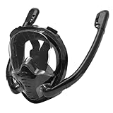 Buhdjfnke Full Face Schnorchelmaske mit Double Tubes Professional Tauchmaske Anti-Fog-Tauchmaske L/XL
