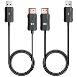 Uniytriox Wireless HDMI Transmitter and Receiver, 1080P HD HDMI Funkübertragung für Streaming Video Audio File von Laptop/PC zu HDTV/Projector/Monitor (Schwarz)