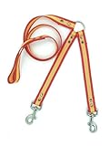Doppelte Hundeleine aus Nylon mit spanischer Flagge, 126 cm, Breite 2,5 cm, 2 Karabiner