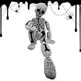 Skelett-Sofakissen – Ganzkörper-Halloween-Plüschkissen, Gothic-Kissenbezug für die Heimdekoration | Gruselige Dekoration für Wohnzimmer, Couch, Schlafzimmer, Schlafsaal für saisonale Partys