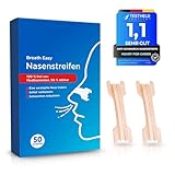 Anti-Schnarch Nasenstrips | 50 Nasenpflaster fürs bessere Atmen für Sport und Schlaf für Erwachsene und Kinder | Nasenstreifen Hautfarbe | Atemtrainer gegen Schnarchen | Nasal Strips Nose