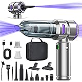3-in-1 Handstaubsauger Akku,Auto Staubsauger Stark,18000PA Handstaubsauger Kabellos,3-Gang 200000 U/min Elektrische Staubgebläse Druckluftspray für Auto,Küche,PC,Sofa,Büro,Haus& Tierhaar Reinigung