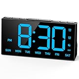 GOLOZA Wecker Digital, LED digital Uhr mit Großen Zahlen, Auto Dimmer, 4 Helligkeit +Aus, USB-Laden, DST, Snooze, Speicherfunktion, 12/24HR, digitaler wecker für Kinder, Erwachsene und Senioren