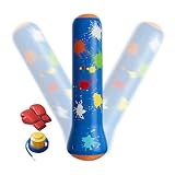 Fierudeng Punchingbag Für Kinder - Aufblasbares Sportspielzeug Mit Handschuhen Und Pumpe | Zurückschnellender Punching Bag | Für Karate Drinnen & Draußen Im Wohnzimmer Schlafzimmer Für Mädchen