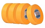 Jinsion 4 Rollen Kreppband Malerband, 24 mm x 50 m Goldband Klebeband, Goldband zum Streichen, Abklebeband Maler, Painters Tape, Selbstklebendes Malerband, Abklebeband für Maler,Lackieren,Renovieren