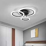 MyLjp Anhängerlicht Moderne Minimalistische Deckenleuchte Nordische Wohnzimmer Pendelleuchte Schwarze Acryl Deckenleuchten Dimmbar Verwendet Für Wohnzimmer Schlafzimmer Esszimmer Kinderzimmer(B)