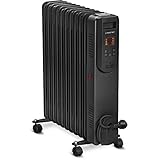 TROTEC Ölradiator TRH 25 E – Heizleistung 1000 W / 1500 W / 2500 W – Heizradiator elektrisch, 11 Rippen, mit Fernbedienung, schwarz