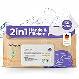Dr Deppe Lotio 2in1 - Desinfektionstücher für Hände & Flächen mit Aloe Vera 100% biologisch abbaubar, aus nachwachsenden Rohstoffen für die einfache und schnelle Beseitigung von Bakterien und Viren