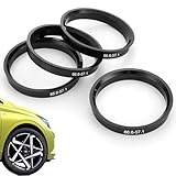 4 Stück 66.6mm Auf 57.1mm Zentrierringe Radnaben-Zentrierringe,Zentrierringe 66.6 Auf 57.1,Zentrierringe,Kompatibel Mit Vw, Mercedes-Benz Und Audi Kunststoff,Reduzierung Von Vibrationen,Schwarz