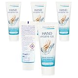 5x Hygiene Handgel in der Tube - Gel für mobile Handreinigung ohne Wasser für unterwegs - 50 ml je Tube (05 Stück)