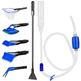 BEGONDIS 5 in 1 Aquarium Fisch Tank Siphon-Vakuum & Kiesreiniger - Reinigungsset für Aquarien mit Werkzeugen zum Entfernen von Algen, für Wasserwechsel und Sandreinigung