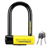Kryptonite New York FAHGETTABOUDIT Mini Bügelschloss - Sicherheitsgrad 10/10, Anti-Diebstahl Fahrradschloss Hohe Sicherheit mit 3 Schlüsseln – 8,3 cm x 15,3 cm, Schwarz