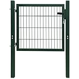 Schmiedeeisen Gartentor Stahlkonstruktion mit Pulverbeschichtung Einfache Installation Stabile Scharniere 106 x 130 cm für Garten Terrasse Terrasse Outdoor Zauntor