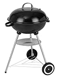 tepro Kugelgrill Key West – Holzkohlegrill Ø 41,5 cm mit Deckel, verchromtem Grillrost & Ascheauffangschale – kompakter Rundgrill mit Ablagegitter, Rädern & 58,5 cm Arbeitshöhe für Garten & Balkon