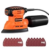 DOVAMAN DLS03A Deltaschleifer, 130W Dreieckschleifer, bis zu 12000 U/min, 12 Stück Schleifpapiere (140x140x80mm), Zwei Staubabsaugoptionen, Schleifmaschine für Holz- und Stahloberflächen