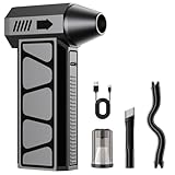 HSSNS Mini Gebläse Akku 150000RPM, 4-Gang Electric Air Duster Mini Gebläse, 2-in-1 Staubgebläse Akku Mit 10.000mAh Akku, Mini-Staubsauger für Reinigungsset,PC,Tastatur,Auto,Sofa