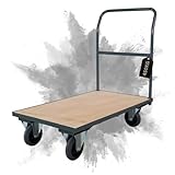 PROREGAL Transportwagen Handwagen Materialwagen | HxBxL 102x60x98cm | Traglast 450kg | Grau