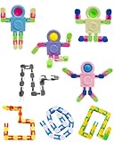 TOZBLEU 8 Stück,Fidget Spinner Roboter Spielzeug Verformbare Fingerspitze Gyro Hand Finger Spinning,Faltbare Dekompressionskette,Deformation Chain Kleines Geschenk für Kinder,DIY Fidget Toys
