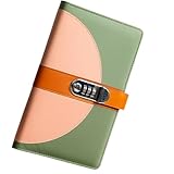 Quittungsmappe Aus Leder Mit 40 Taschen Und Schloss Für Scheckkarten 14 7 X 23 9 Cm Organizer Für Kleine Dokumente Geldsammelalbum Reisekontobuch Mit Schloss