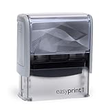 Selbstfärbender Stempel easyprint 1 grau – personalisierbarer Firmenstempel, Namensstempel, Adressstempel oder sonstiger Textstempel – Abdruck ca. 38x14 mm mit bis zu 4 Zeilen