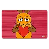 Logoshirt® Sendung mit der Maus I Maus I Herz I Frühstücksbrettchen I Schneidebrett I 23x14 cm I spülmaschinenfest & hitzebeständig I Lizenziertes Originaldesign