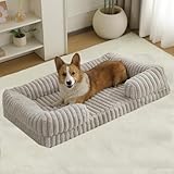 Hundesofa-Bett, Hundesofa Für Kleine Bis Mittelgroße Hunde, Flauschiges Haustiersofa-Hundebett Mit Abnehmbarem Reißverschlussbezug, Bequemes Katzensofa Für Katzen Und Hunde,Beige,XXL