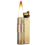 Kreative Paraffin-Feuerzeuge, Flint, Vintage-Feuerzeuge, Graben-Feuerzeuge, Feuerzeuge für Kerzen, Küche, Camping, Kamin, Geschenke für Männer (Brennstoff Nicht enthalten) (Goldene)