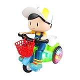 FRCOLOR Dreirad Kreatives Intelligentes Mehrfach Fahrmodi LED Leuchtend Plastikrobustes Trike Für Jungen Ab Jahren Zufällige Farbe Zufällige Farbe