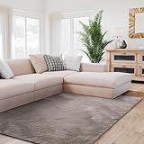 Interiyou Hochflorteppich Fargo - 80x150 cm Grau - Flauschiger Fellteppich aus Kunstfell - waschbar und rutschfest - weicher Langflor Fell