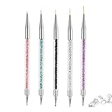 5 Stück Nagel Art Fineliner Pinsel, Nailart pinsel fein,Profi Detail Pinselset, Acryl Nagel Bürsten, UV Gel und Acrylfingernägel Nailart Maniküre Nagelzubehör