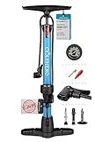 Fahrradpumpe alle Ventile * Test SEHR GUT - 10 Jahre GARANTIE * Leistungsstarke Luftpumpe Fahrrad– Fahrradpumpe Französisches Ventil - Standpumpe mit Manometer - Pumpe Standluftpumpe