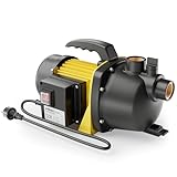 Wiltec Gartenpumpe 3800/h, 1200W, mit Tragegriff & Wasserablassschraube, max. Förderhöhe 48m, für Süßwasser Hauswasserwerk Wasserpumpe Bewässerungspumpe Regenwasserpumpe