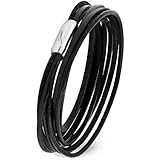 Simaru Designer Lederarmband – Wickelarmband für Herren & Damen aus pflanzlich gegerbtem Leder mit Edelstahl Magnet Verschluss – Made in Germany