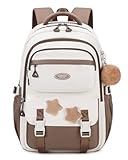 Kinderrucksack Mädchen 18L Schulrucksack Mädchen 2-5 Klasse, Leicht | Atmungsaktives Rückenpolster | Gepolsterte Schultergurte | Brustgurt, Schulranzen Kinder Schule Rucksack 7-10 Jahre, Kaffeebraun